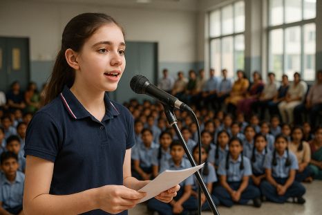 Student Delivering a Speech